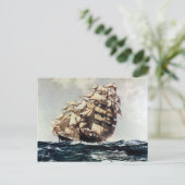 ヴィンテージ輸送、荒海のクリッパー船 ポストカード (スタンド正面)