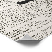 ヴィンテージ辞書と手描きレモンツリー ポスター (角)