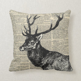 ヴィンテージ辞書のプリントに立ち クッション