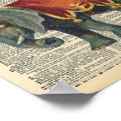 ヴィンテージ辞書アートサーカスエレファントラブ ポスター (角)