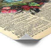 ヴィンテージ辞書アートブルーロビンズエッグインネスト ポスター (角)