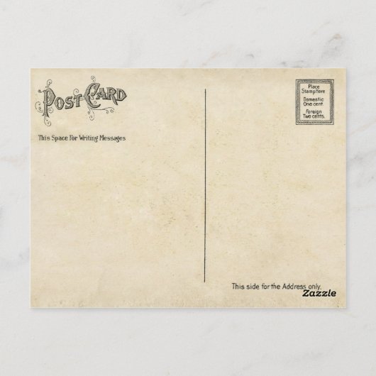 ヴィンテージ辞書アート花付き自転車 ポストカード (裏面)