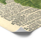 ヴィンテージ辞書ブルーアジサイ花ポスター ポスター (角)