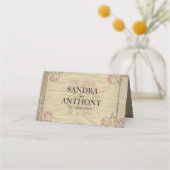 ヴィンテージ辞書プリントとバラ救 プレイスカード (裏面)