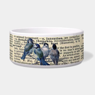 ヴィンテージ辞書プリント（鳥類） ボウル