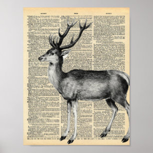 ヴィンテージ辞書ページとstag ポスター