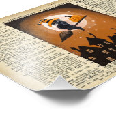 ヴィンテージ辞書ページのヴィンテージハロウィーン画像 フォトプリント            (角)