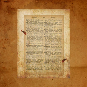 ヴィンテージ辞書ページスクラップブック紙