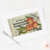 ヴィンテージ辞書ページピーチゼリー缶詰ラベル 楕円形シール (封筒)