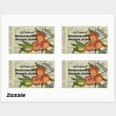 ヴィンテージ辞書ページピーチゼリー缶詰ラベル 楕円形シール (シート)