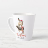ヴィンテージ農園動物のクリスマス農場 カフェラテマグ (左アングル)