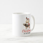 ヴィンテージ農園動物のクリスマス農場 コーヒーマグカップ (正面右)