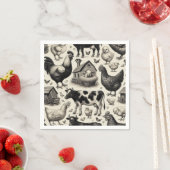 ヴィンテージ農園絵画動物 スタンダードカクテルナプキン (インサイチュ)