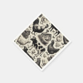 ヴィンテージ農園絵画動物 スタンダードカクテルナプキン (角)