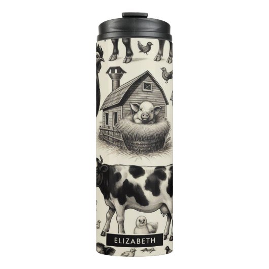 ヴィンテージ農園絵画動物 タンブラー (正面)