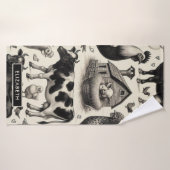 ヴィンテージ農園絵画動物 バスタオル (バスタオル)