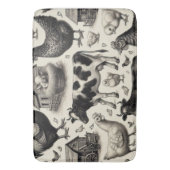 ヴィンテージ農園絵画動物 バスマット (正面縦)