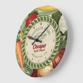 ヴィンテージ農場のキパーソナライズされたッチン ラージ壁時計 (傾斜)