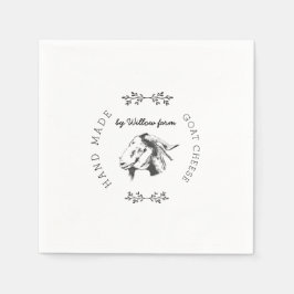 ヴィンテージ農場の新鮮なヤギのチーズモノグラム スタンダードカクテルナプキン