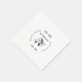 ヴィンテージ農場の新鮮なヤギのチーズモノグラム スタンダードカクテルナプキン (角)