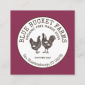 ヴィンテージ農場の生卵 スクエア名刺 (正面)