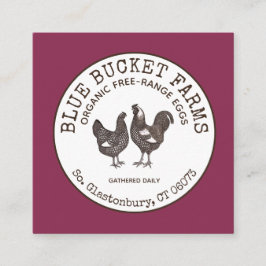 ヴィンテージ農場の生卵 スクエア名刺