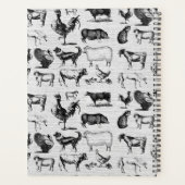 ヴィンテージ農場動物素朴コラージュ プランナー手帳 (裏面)