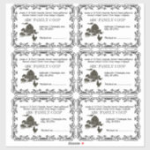 ヴィンテージ農場大型卵カートンラベル シール (シート)