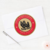 ヴィンテージ農場生家きんラベルテンプレート ラウンドシール (封筒)