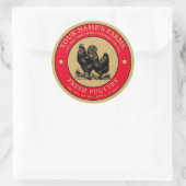 ヴィンテージ農場生家きんラベルテンプレート ラウンドシール (バッグ)