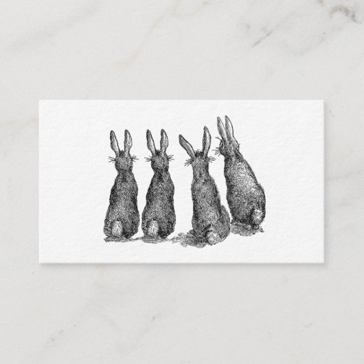 ヴィンテージ農家のモダンイースターウサギ 名刺 (正面)