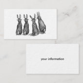 ヴィンテージ農家のモダンイースターウサギ 名刺 (正面/裏面)