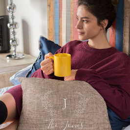 ヴィンテージ農家の家族のバモノグラムのラップ クッション