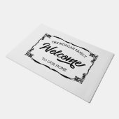 ヴィンテージ農家の家族の歓迎の書類 ドアマット (アングル)