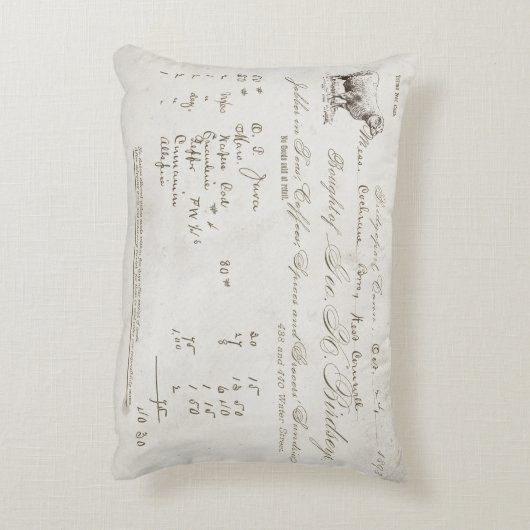 ヴィンテージ農家の羊の枕クリーム&グレー。 アクセントクッション (裏面(縦))