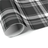 ヴィンテージ農家の黒と白の格子模様 ラッピングペーパー (ロールコーナー)