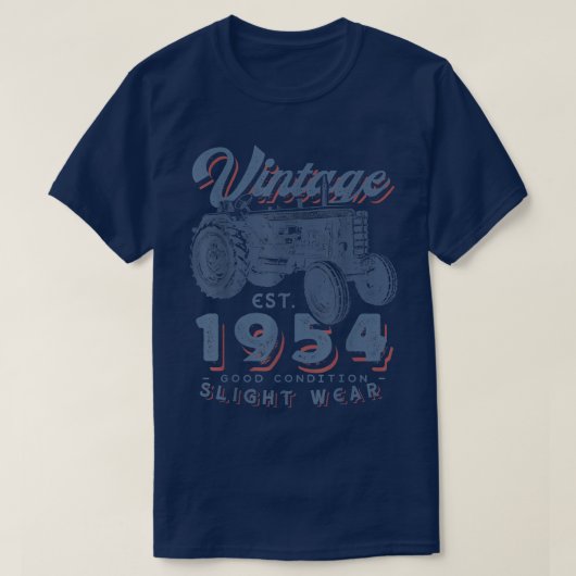 ヴィンテージ農家トラクター設立1954 68誕生 Tシャツ (デザイン正面)