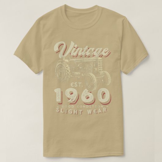 ヴィンテージ農家トラクター設立1960 62番目の誕生 Tシャツ (デザイン正面)