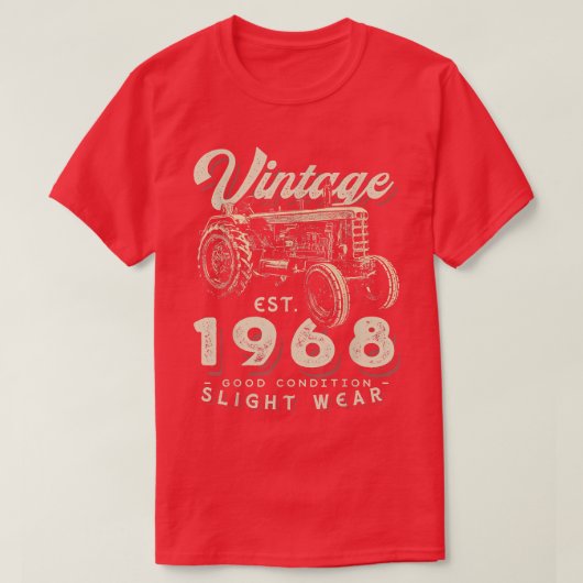 ヴィンテージ農家トラクター設立1968 54誕生 Tシャツ (デザイン正面)