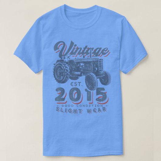 ヴィンテージ農家トラクター設立2015 7th Birthd Tシャツ (デザイン正面)