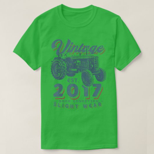 ヴィンテージ農家トラクター設立2017 5th Birthd Tシャツ (デザイン正面)