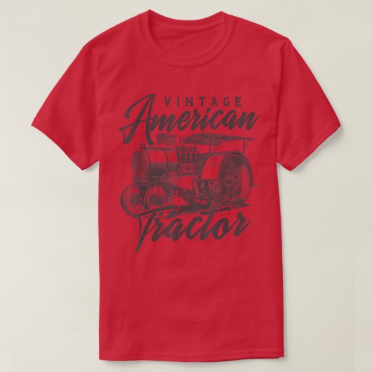 ヴィンテージ農家トラクタ農業ファーム機器ファーム Tシャツ (デザイン正面)