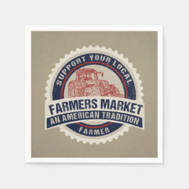 ヴィンテージ農家マーケットファームライフデクページ紙 スタンダードカクテルナプキン