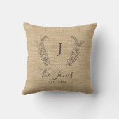 ヴィンテージ農家モノグラムの クッション (裏面)