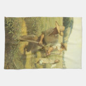 ヴィンテージ農家、NC Wyethによってファームに戻る キッチンタオル (横)