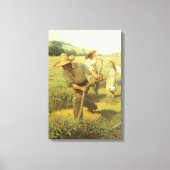 ヴィンテージ農家、NC Wyethによってファームに戻る キャンバスプリント (正面)