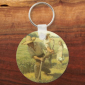 ヴィンテージ農家、NC Wyethによってファームに戻る キーホルダー (正面)