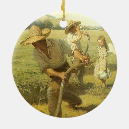 ヴィンテージ農家、NC Wyethによってファームに戻る セラミックオーナメント (裏面)