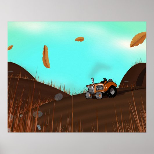 ヴィンテージ農業トラクタ ポスター (正面)