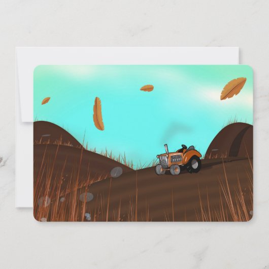 ヴィンテージ農業トラクタ 招待状 (正面)